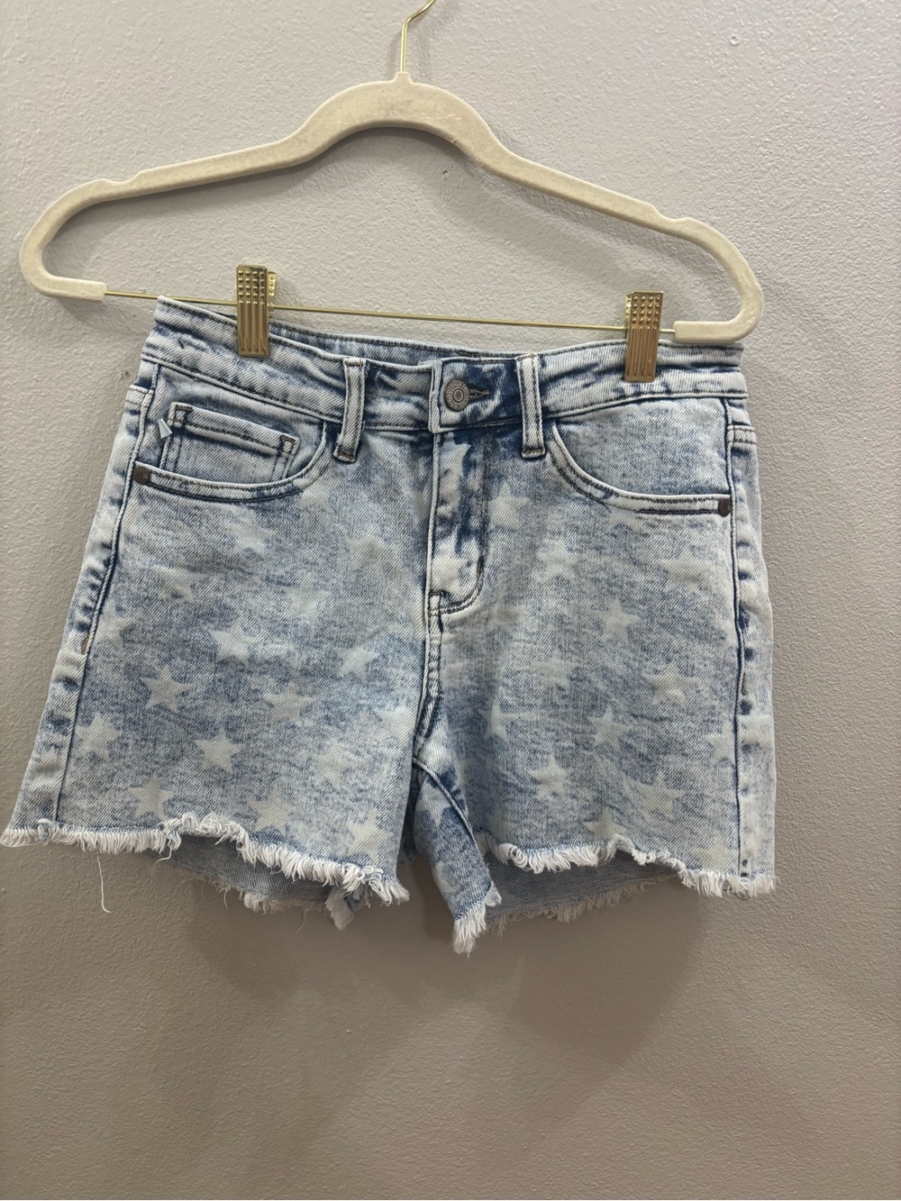 Judy blue Light acid Wash Star Print Denim Shorts small